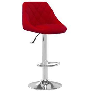 Taburete de cocina de terciopelo color vino tinto moderno, ajustable, con reposapiés, ideal para bistrós y restaurantes