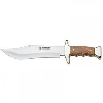 Cuchillo de monte Cudeman 202-L con mango de madera de olivo y hoja de 21 cm.