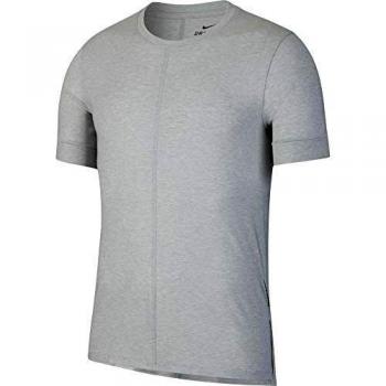 NIKE Dry Top SS Yoga Camiseta, Gris, M para Hombre