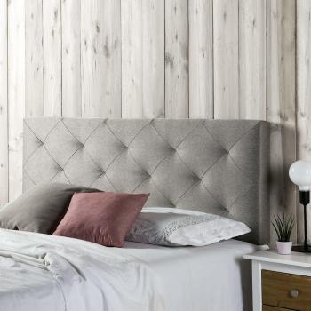 marckonfort Cabecero tapizado Milano 90X60, Rombos en Tela Gris, 8 cm de Grosor