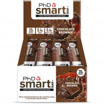 PhD Nutrition Smart Bars. 12 bars x 64g. 12 Chocolate Brownie