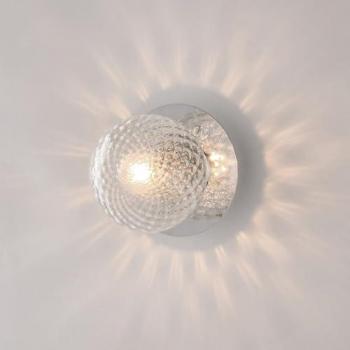 Aplique contemporáneo Armonía cromo con esfera de vidrio transparente 1 luz E14