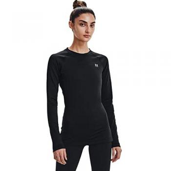 Under Armour Camiseta De Manga Larga Coldgear Authentics Crew Mujer Negra