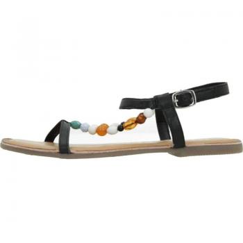 Sandalias de Mujer Gioseppo Negras de Piel con Cuentas Multicolor 69159G Verano a Todo Color