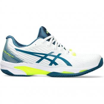 ASICS Solution Speed FF 2 Clay White Restful Teal - Zapatillas de tenis/pádel para hombre