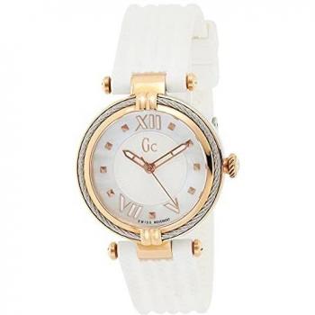 GC CableChic Women's Watch Y18004L1, 32mm White Silicone Strap