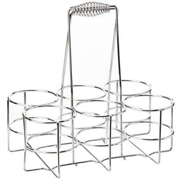 Portabotellas Loop de Metal Cromado para 6 Botellas - 31x21x31 cm - Kela