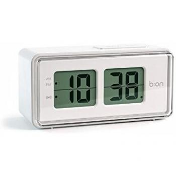 Balvi B:ON - Flip Despertador Digital de Tipo Flip. Pantalla de LCD, imita el Movimiento de un Reloj Flip.C