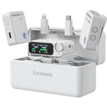 Saramonic Ultra Wireless Lavalier Microphone System for iPhone, Android, USB-C Smartphones & DSLR Cameras with Time Code and Noise Cancelling