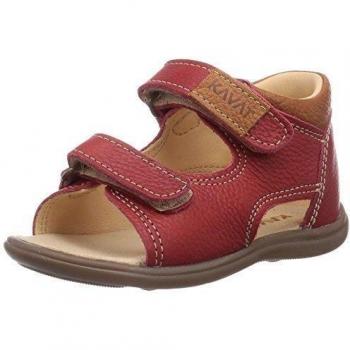 Kavat EKÖ - Zapatos primeros pasos de cuero para niña, color rojo, talla 21