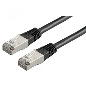 Cable de red S/FTP Cat 5e, negro, 3 m con conectores dorados