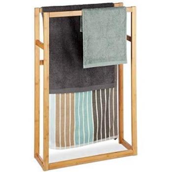 Toallero de Pie de Bambú Relaxdays, Natural, 90 x 60 x 20 cm