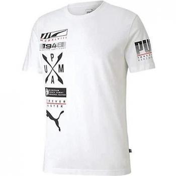 Puma Advanced Graphic tee Camiseta, Hombre, White, L