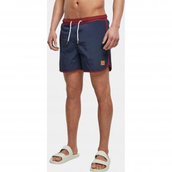 Urban Classics Men's Retro Swim Shorts - Burgundy/Midnight Navy