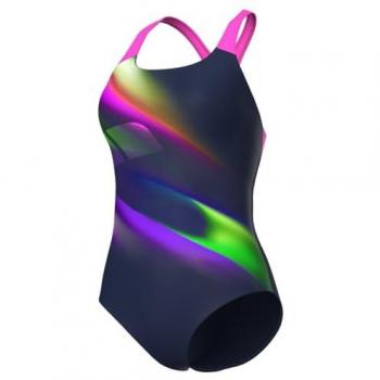Bañador de Mujer Arena Diagonals Pro Back con Forro Frontal, Marino, Talla 44-46
