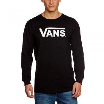Vans Classic LS, Camiseta para Hombre, Negro/Blanco, M