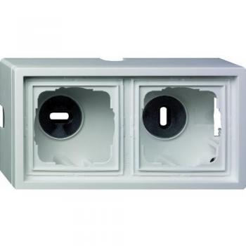 Gira 0062112 Surface Mounted Double Switch Housing Glossy White