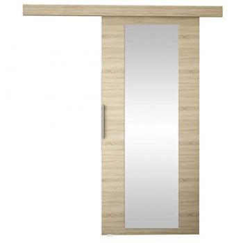 Puerta Corredera Jyrun 70 IV con Espejo Frontal y Manijas de Aluminio Sólido, Sistema de Cierre Automático