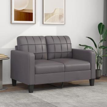 Sofá 2 plazas de cuero sintético gris 120 cm Vidaxl
