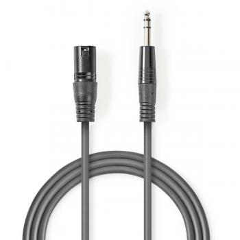 Cable de audio balanceado XLR a 6,35mm 5m gris