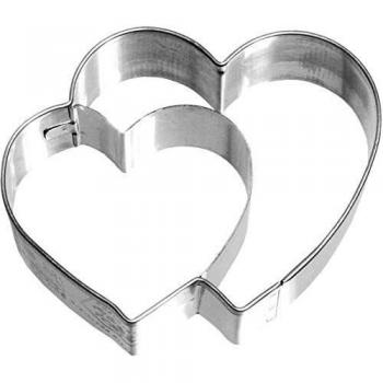 Birkmann 1010688510 Galletas Forma Doble corazón Acero Inoxidable, 6,5 cm, plástico, Gris, 5 x 3 x 2 cm