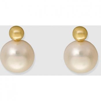 Pendientes de oro amarillo con elegantes perlas naturales - El Corte Inglés