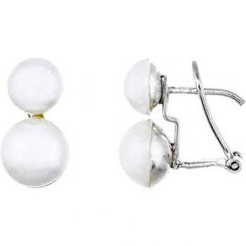 Córdoba Jewels | Pendientes en plata de ley 925 con diseño Doble Perla Omega