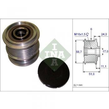 Rueda Libre de Alternador INA 535 0200 10 para Ford Mondeo 4 y S-Max Mk1