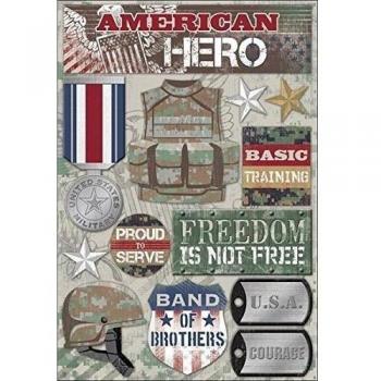 Militare cartoncini adesivi 5,5 X 9-American Hero