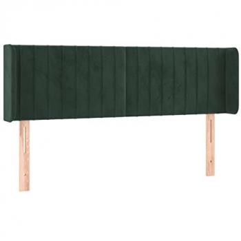 Cabecero de terciopelo verde oscuro 147x16x78/88 cm