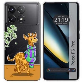 Funda Silicona Transparente Jirafa para Xiaomi Poco F6 Pro 5G