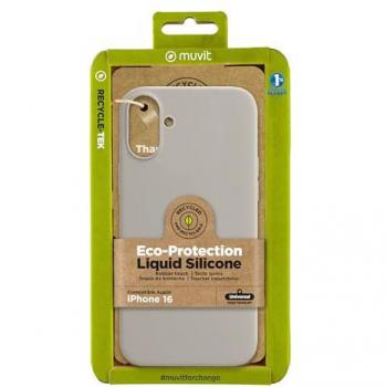 Muvit For Change Funda Recycletek Liquid Silicone Compatible con Apple iPhone 16 Nude