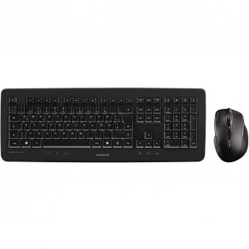 CHERRY DW 5100 Combo de Teclado y Ratón Inalámbrico con Diseño QWERTY en Inglés del Reino Unido - Color Negro