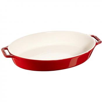 Staub - Fuente Ovalada de Cerámica para Horno, Utensilio de Cocina Apilable con Asas y Fácil Limpieza