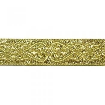 20 m brocado Borte webband 16 mm de ancho color: Lurex de oro de 1 a de mercancías 16007 corta de Go