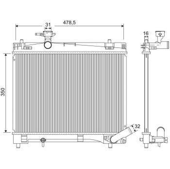 Radiador de refrigeración del motor VALEO 701216, tipo: radiador, características: diseño optimizado para una mejor eficiencia térmica, fabricado con materiales de alta calidad para mayor durabilidad, compatible con múltiples modelos de vehículos,