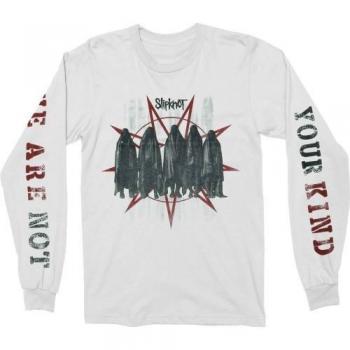 Camiseta de Manga Larga Unisex Slipknot con Estampado de Grupo Envuelto en la Espalda XXL Blanca