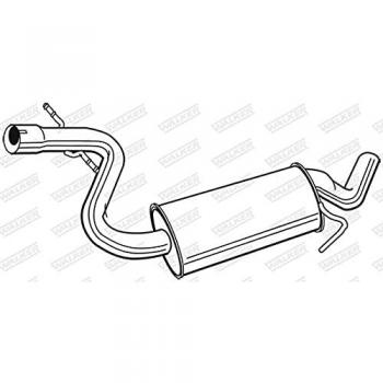 Silenciador Intermedio Walker 23104 - Silenciador intermedio de acero inoxidable, diseñado para reducir el ruido del escape, compatible con múltiples vehículos, fácil instalación y durabilidad garantizada