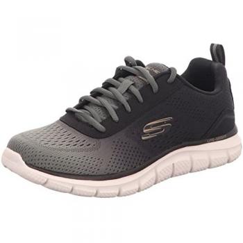 Skechers Track Ripkent 232399 Zapatillas Deportivas para Hombre, Color Verde Oliva con Ribete Negro, Talla 42 EU, Material Textil