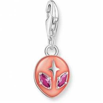 THOMAS SABO Red Cubic Zirconia Alien Charm 2052-042-10 - Sterling Silver / Enamel / Synthetic Corundum Female