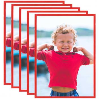 Marco de foto collage de pared o mesa 5 uds rojo MDF 70x90cm vidaXL