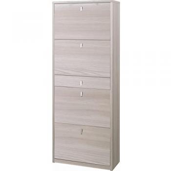 Zapatero Olmo Claro con 4 Puertas y 1 Cajón - Dimensiones 63x29x164 cm