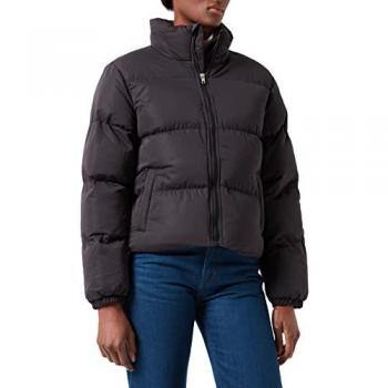 Ladies Short Black Peached Puffer Jacket 2XL