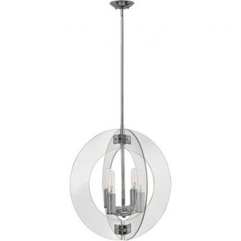 Lámpara colgante esférica Solstrice, cromo pulido, 63 cm, 4x E27