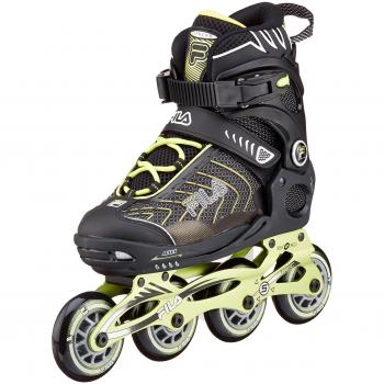 Fila Skates Wizy Alu Patines en Linea, Niños, Negro / Gris, M
