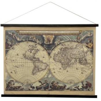 Lienzo Enrollable Mapamundi Marrón Rectangular 75x100 cm - Signes Grimalt