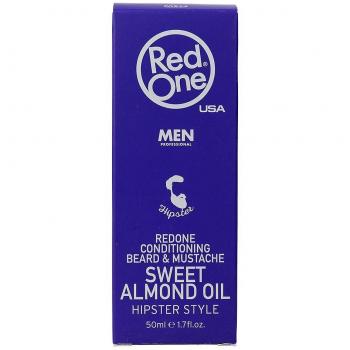 Aceite de Barba Red One Aceite Dulce Almendra 50 ml - Estimula Crecimiento, Brillo e Hidratación