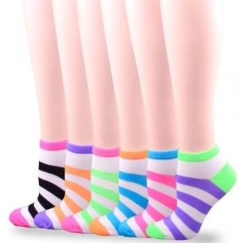 No Show Socks 6-pair Pack Mujeres, Neon colores vivos 10228-Neon Talla:9 - 11