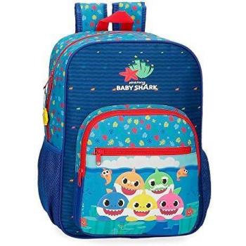 Baby Shark Mochila Happy Family 38cm, azul
