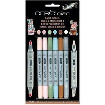 COPIC Ciao 5 Plus 1 chatarra y Stamping Set 1, Negro